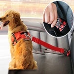 Adjustable dog and cat car seat belt with durable nylon strap for safer pet travel
