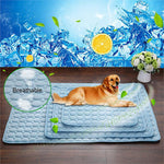 Pet cooling mat for dogs and cats with breathable ice silk surface for summer comfort